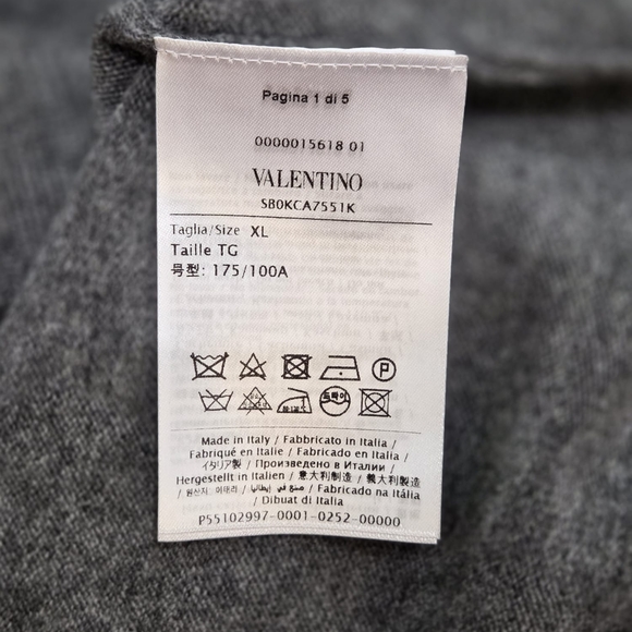 Gray Floral Valentino, Wool Cashmere Sweater, NWT, sizs XL - Picture 5 of 5